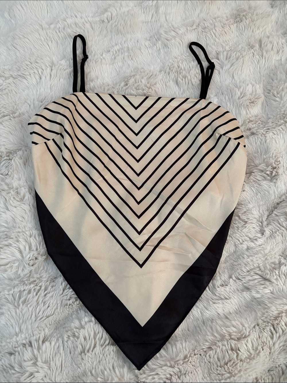 Striped Black and Cream Cami Top